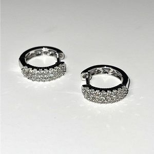 14k white gold diamond earrings